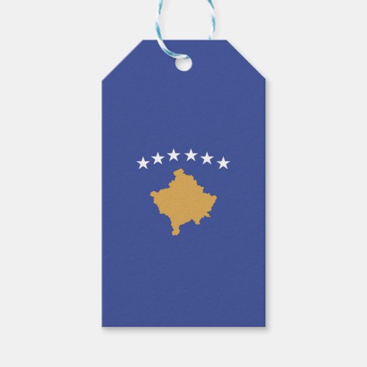 Kosovo vlag cadeaulabel (Voorkant)