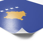 Kosovo vlag foto afdruk (Hoek)