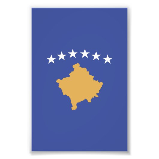 Kosovo vlag foto afdruk (Voorkant)