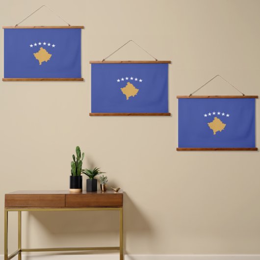Kosovo vlag hangend wandkleed (Asymmetrisch)