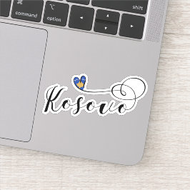 Kosovo Vlag hart, ik hou van Kosovo, Kosovar Sticker