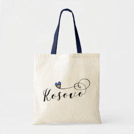 Kosovo Vlag hart, ik hou van Kosovo, Kosovo Tote Bag