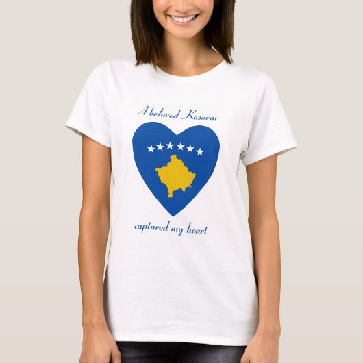 Kosovo Vlag Hartendief T-Shirt (Voorkant)