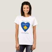 Kosovo Vlag Hartendief T-Shirt (Voorkant volledig)