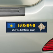 Kosovo vlag + Kaart Bumpersticker (Op auto)