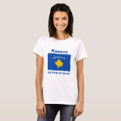 Kosovo Vlag + Kaart + Tekst T-shirt (Voorkant volledig)