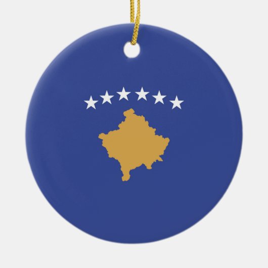 Kosovo vlag keramisch ornament (Voorkant)