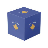 Kosovo vlag kubus (Achter hoekig)