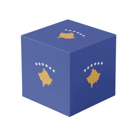Kosovo vlag kubus (Voorkant hoekig)