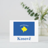 Kosovo vlag met naam in Albanees Briefkaart (Staand voorkant)