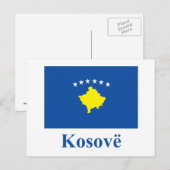 Kosovo vlag met naam in Albanees Briefkaart (Voorkant / Achterkant)