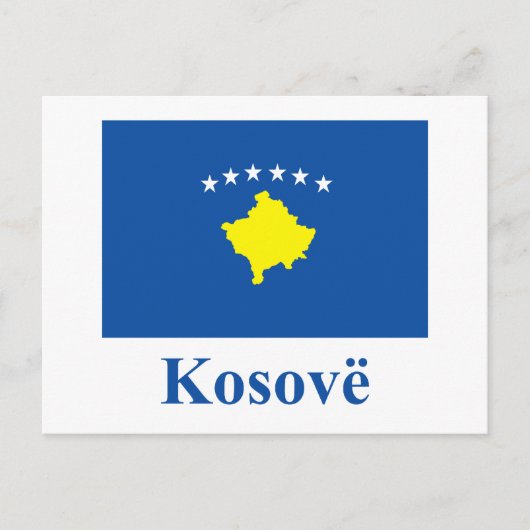 Kosovo vlag met naam in Albanees Briefkaart (Voorkant)