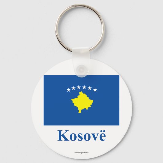Kosovo vlag met naam in Albanees Sleutelhanger (Voorkant)