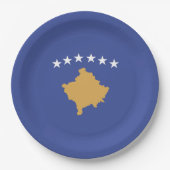 Kosovo vlag papieren bordje (Voorkant)