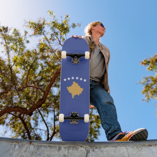 Kosovo vlag persoonlijk skateboard (Buiten 1)