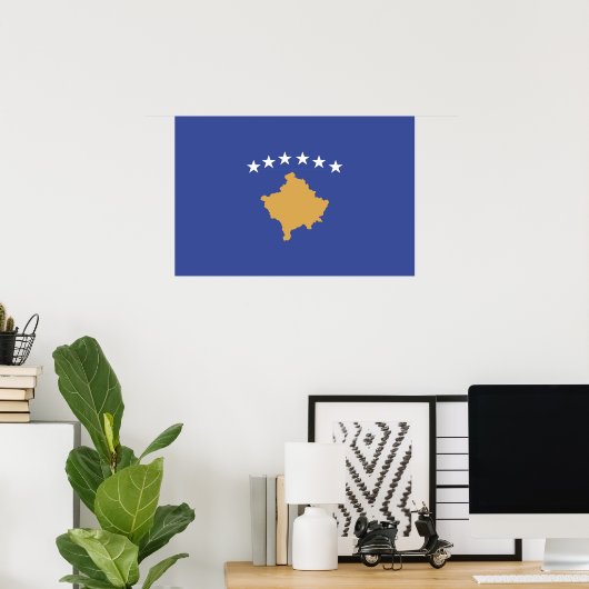 Kosovo vlag poster (Thuiskantoor)