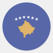 Kosovo vlag ronde sticker (Voorkant)