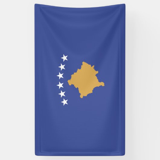 Kosovo vlag spandoek (Verticaal)