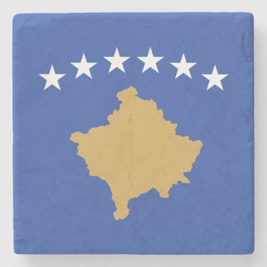Kosovo-vlag Stenen Onderzetter (Voorkant)