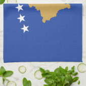 Kosovo-vlag Theedoek (Gevouwen)