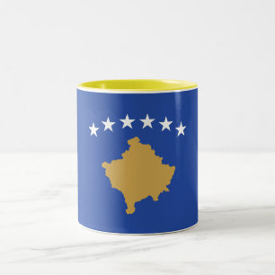 Kosovo-vlag Tweekleurige Koffiemok