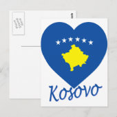 Kosovo-vlaggenhart Briefkaart (Voorkant / Achterkant)