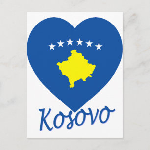 Kosovo-vlaggenhart Briefkaart
