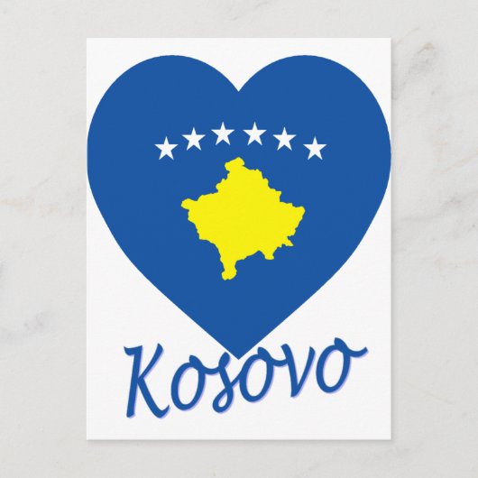 Kosovo-vlaggenhart Briefkaart (Voorkant)