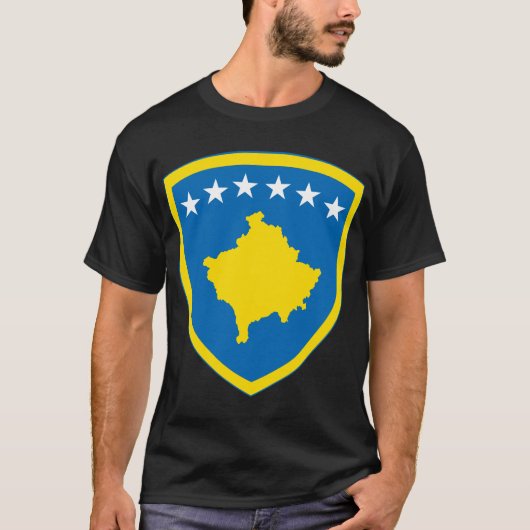 Kosovo wapenschild T-Shirt (Voorkant)