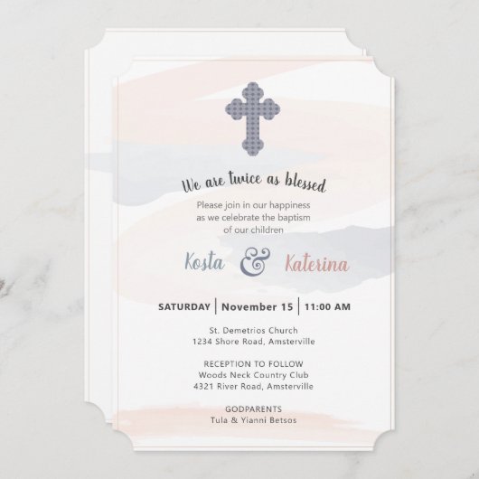 Kosta & Katerina Uitnodiging (Voorkant / Achterkant)