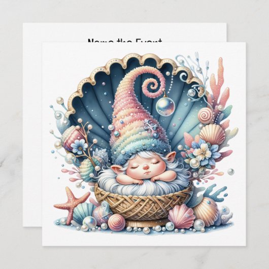 Kostbaar babethema - Uitnodiging (Voorkant / Achterkant)