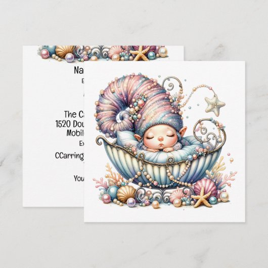 Kostbaar babethema - Uitnodiging (Voorkant / Achterkant)