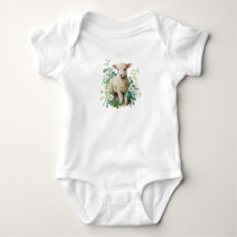 Kostbaar Baby Lamb met Bloemen Romper