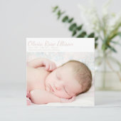 Kostbaar Baby Meisje Foto Geboorte Aankondiging (Staand voorkant)