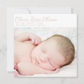 Kostbaar Baby Meisje Foto Geboorte Aankondiging (Voorkant)