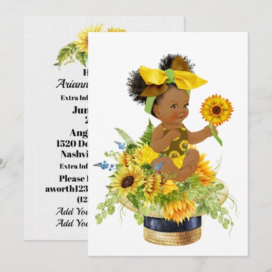 Kostbaar Baby shower of verjaardagsuitnodiging Kaart (Voorkant / Achterkant)