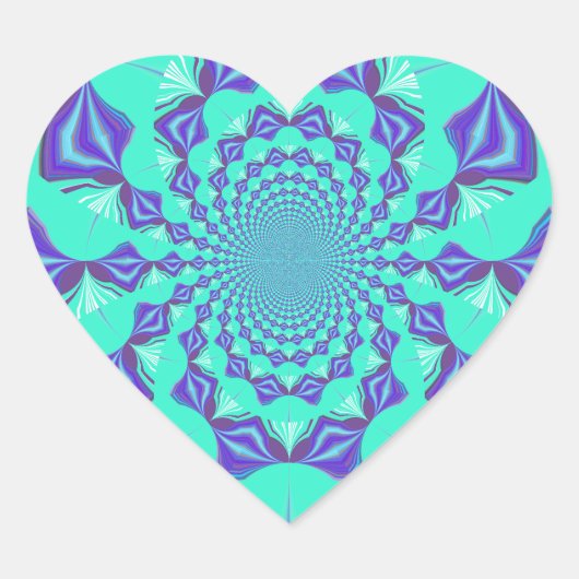 Kostbaar blauw hart sticker (Voorkant)