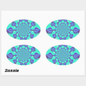 Kostbaar blauw ovale sticker (Vel)