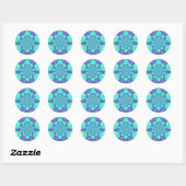 Kostbaar blauw ronde sticker (Vel)