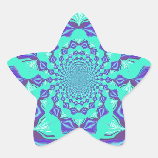Kostbaar blauw ster sticker (Voorkant)