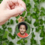 Kostbaar fotoherinnering Moederdag Zilver Rond  K Sleutelhanger (Hand)