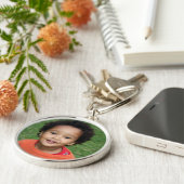 Kostbaar fotoherinnering Moederdag Zilver Rond  K Sleutelhanger (Zijkant)