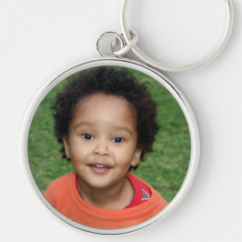 Kostbaar fotoherinnering Moederdag Zilver Rond K Sleutelhanger