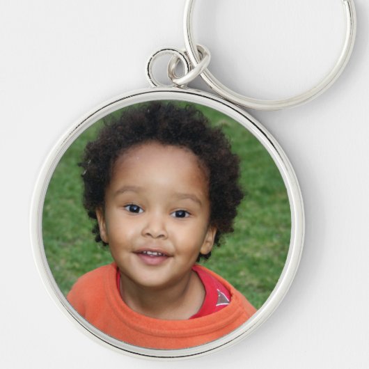 Kostbaar fotoherinnering Moederdag Zilver Rond  K Sleutelhanger (Voorkant)