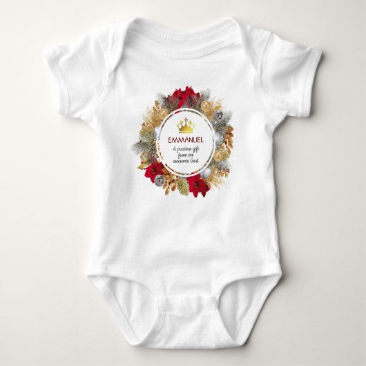 KOSTBAAR GESCHENK GEWELDIGE GOD | Kerstkrans Romper (Voorkant)
