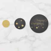 Kostbaar Goud Prettig Kerstfeest Stars Confetti (Voorkanten)
