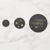 Kostbaar Goud Prettig Kerstfeest Stars Confetti (Achterkanten)