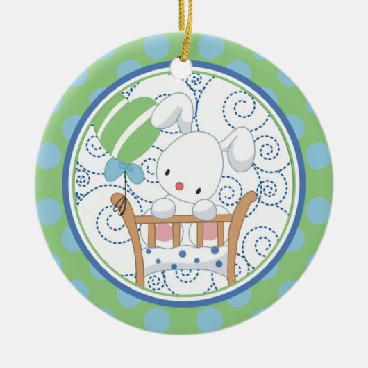Kostbaar Konijn Baby's Eerste Kerst Ornament (Voorkant)
