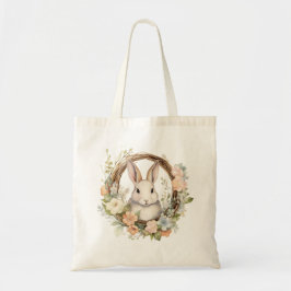 Kostbaar konijn konijn met lentebloemen tote bag