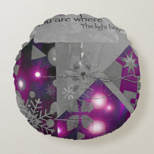 Kostbaar Licht – Violet Gem Ronde Pouf Rond Kussen